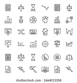 Analytics line icon set. Collection of vector symbol in trendy flat style on white background. Analytics sings for design.