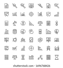 Analytics line icon set. Collection of vector symbol in trendy flat style on white background. Analytics sings for design.