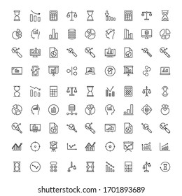 Analytics line icon set. Collection of vector symbol in trendy flat style on white background. Analytics sings for design.