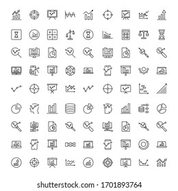 Analytics line icon set. Collection of vector symbol in trendy flat style on white background. Analytics sings for design.