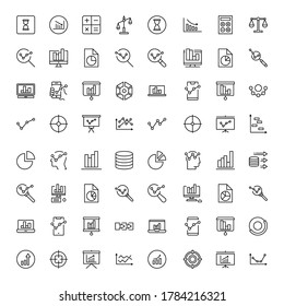 Analytics line icon set. Collection of vector symbol in trendy flat style on white background. Analytics sings for design.