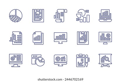 Analytics line icon set. Editable stroke. Vector illustration. Containing pie chart, analytics, statistics, data analytics. - Powered by Shutterstock - Get 15% off with code: PIKWIZARD15