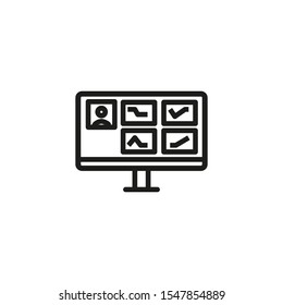 Analytics line icon. Web page, diagram, desktop. Statistics concept. Vector illustration can be used for topics like analytics, statistics, online tools