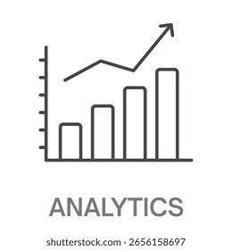 Analytics Line Icon,Simple Style Design Outline Symbol Illustration, Editable Stroke For Logos And More