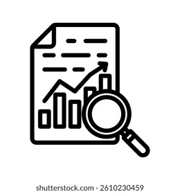 Analytics Line Vector Illustration On White Background.