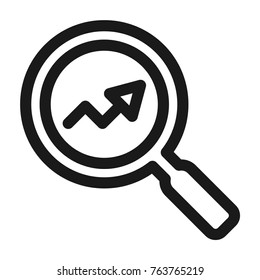 Analytics magnifying glass icon