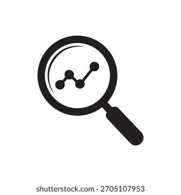 Icono de lupa de análisis para Búsqueda y análisis de datos