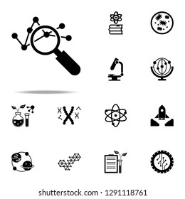 analytics, magnifying icon. Genetics and bioenginnering icons universal set for web and mobile