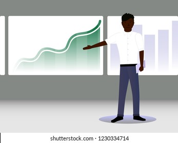 Analytics Manager. vector illustration.