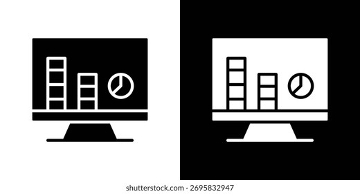 Analytics Monitor icon concept design element. pictogram icons.