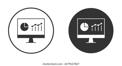 Analytics Monitor icon for graphic, web, logo, app, UI symbol.