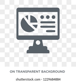 Analytics Monitor icon. Trendy flat vector Analytics Monitor icon on transparent background from Business and analytics collection. 