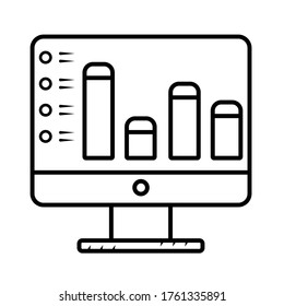 Analytics Monitor icon vector illustration