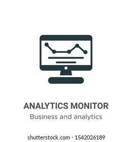 Analytics monitor vector icon on white background. Flat vector analytics monitor icon symbol sign from modern business and analytics collection for mobile concept and web apps design.
