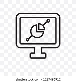 Analytics Monitor vector linear icon isolated on transparent background, Analytics Monitor transparency concept can be used for web and mobile