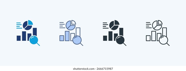 Colección de íconos de estilos múltiples de Analytics