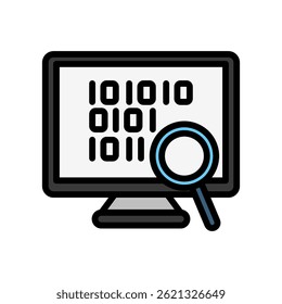 Cor do contorno da análise, ícone da ilustração mini. use para conceito moderno, impressão, UI, kit UX, web e desenvolvimento de aplicativo. Vetor EPS 10, relacionado com inteligência artificial, tema de tecnologia