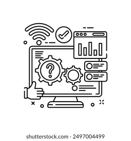 Analytics Outline Icon, Vector illustration
