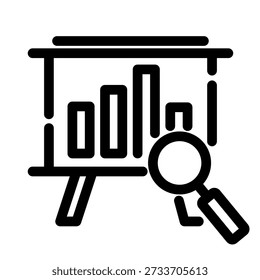 Analytics Presentation Board with Magnifying Glass
