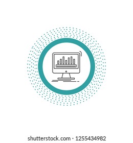 analytics, processing, dashboard, data, stats Line Icon. Vector isolated illustration