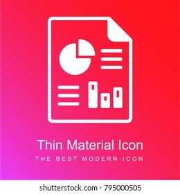 Analytics red and pink gradient material white icon minimal design