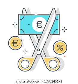 Analytics related color line vector icon, illustration. The icon is about calculator, pie chart, statistics, pen, stats, report. The composition is infinitely scalable.
