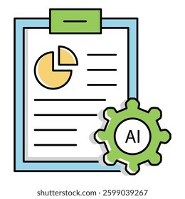 Analytics Report and Ai Automation Statistics Vector Icon Design