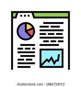 Analytics meldet Farbsymbol Vektorgrafik. analytics report sign. einzelne Symbolillustration