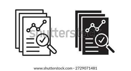 Analytics report icon. Monochrome simple icons for templates, web design