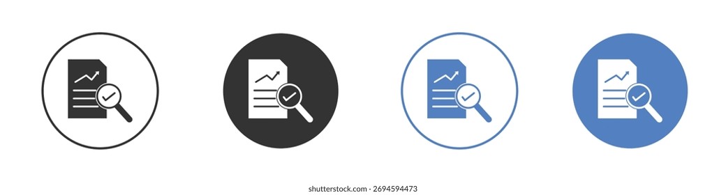 Symbol für Analysebericht. Silhouette Icon in schwarz-weißem Flat Style. EPS10