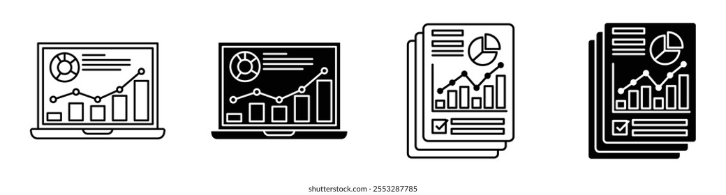 Analytics report icon vector set. EPS10