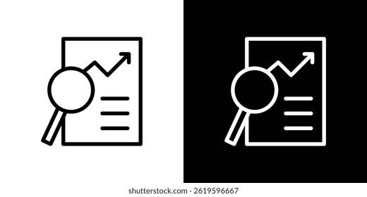 Símbolo del Vector del icono del informe de Analytics en estilo plano de moda