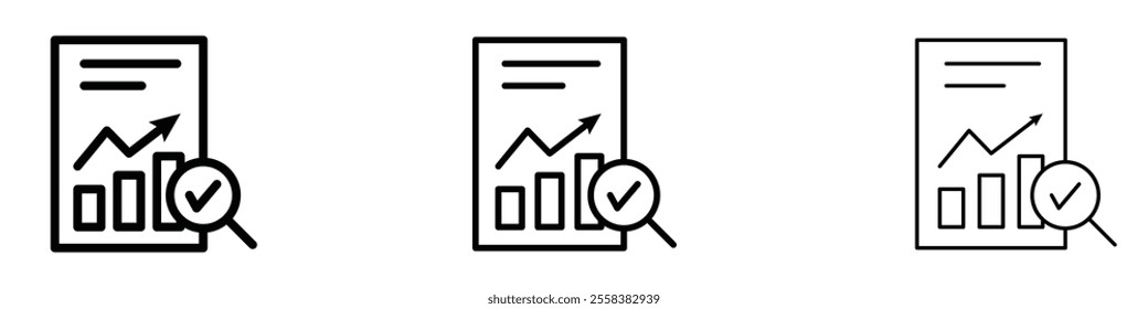 Analytics report icons in tree different stroke sizes