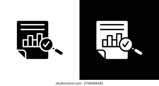 Iconos de informe de análisis colección de Ilustración vectorial. iconos en blanco y negro.