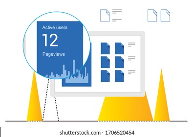 Analytics report of magnified view