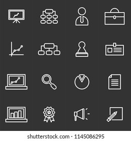 Analytics and research icons set simple flat style vector illustration.