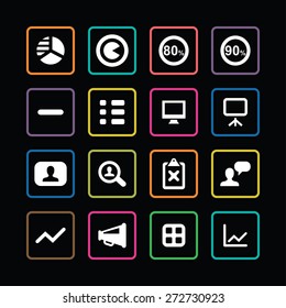 analytics, research icons universal set for web and mobile