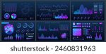 Analytics screen. Dashboard data graph. Panel application UI graphic. Statistic infographic. Financial web chart. Calendar control. Digital screen. Demographic diagram. Vector business backgrounds set
