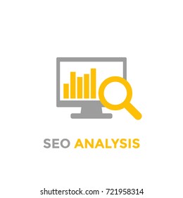 Analytics, seo analysis icon on white