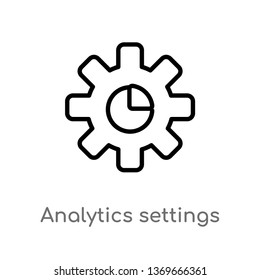 analytics settings vector line icon. Simple element illustration. analytics settings outline icon from user interface concept. Can be used for web and mobile
