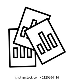 Analytics Sheets Icon. Bold outline design with editable stroke width. Vector Illustration.