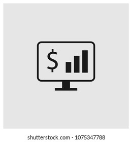 Analytics sign icon in trendy flat style isolated on grey background, finance symbol vector illustration for web