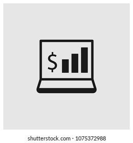 Analytics sign icon in trendy flat style isolated on grey background, finance symbol vector illustration for web