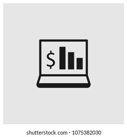 Analytics sign icon in trendy flat style isolated on grey background, finance symbol vector illustration for web