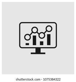 Analytics sign icon in trendy flat style isolated on grey background, finance symbol vector illustration for web