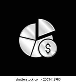 Analytics silver plated metallic icon