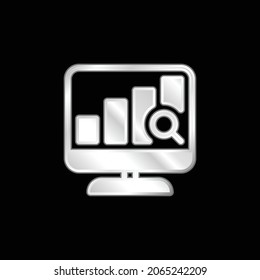 Analytics silver plated metallic icon