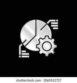 Analytics silver plated metallic icon