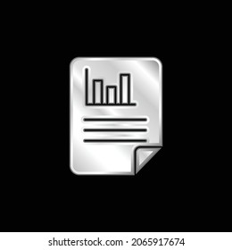Icono metálico plateado de Analytics