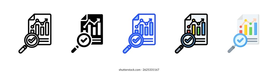 Coleção De Ícones Da Solução Analítica Com Vários Estilos